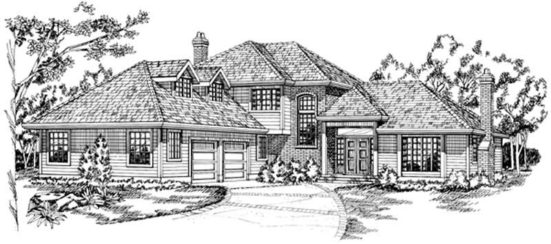 3-Bedroom, 3125 Sq Ft European House Plan - 167-1020 - Front Exterior