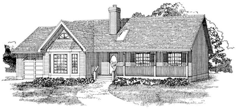 3-Bedroom, 1452 Sq Ft Ranch House Plan - 167-1039 - Front Exterior