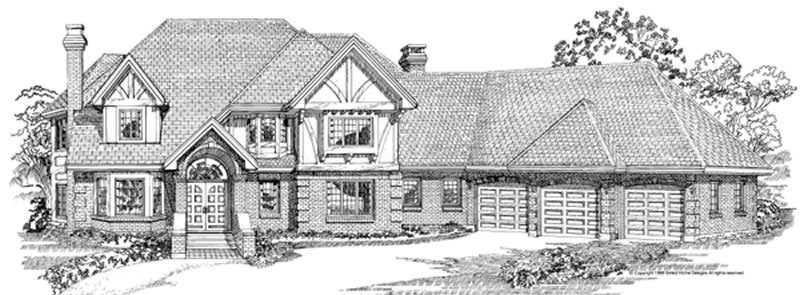 4-Bedroom, 4088 Sq Ft European House Plan - 167-1058 - Front Exterior
