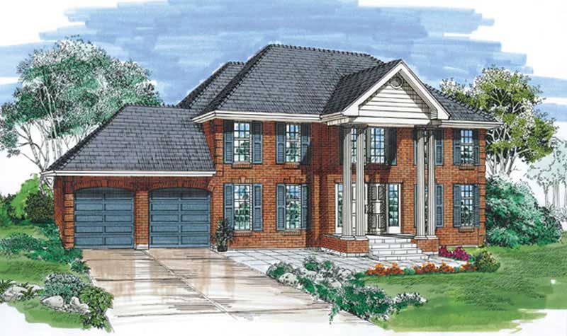 4-Bedroom, 2904 Sq Ft Colonial House Plan - 167-1060 - Front Exterior