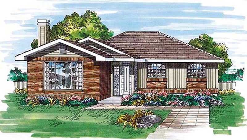 3-Bedroom, 1434 Sq Ft Ranch House Plan - 167-1081 - Front Exterior