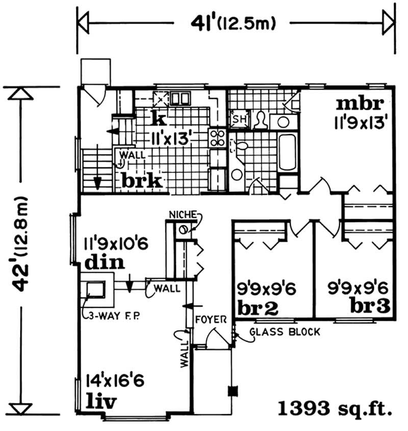Ranch, Traditional House Plans - Home Design sea438 # 6981