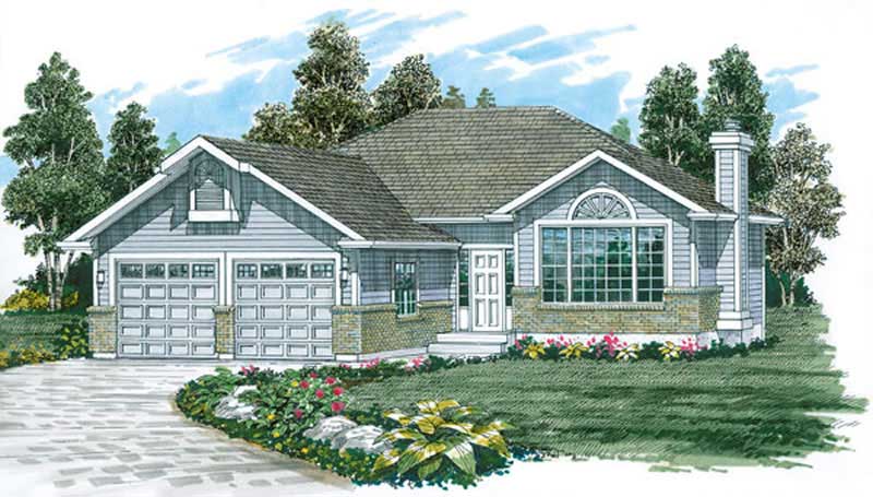 3-Bedroom, 1204 Sq Ft Ranch Home Plan - 167-1163 - Main Exterior