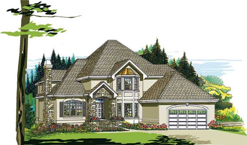 4-Bedroom, 2851 Sq Ft European Home Plan - 167-1234 - Main Exterior