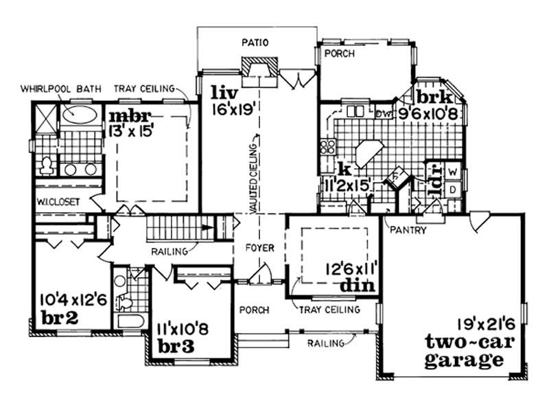 Ranch, Country House Plans - Home Design sea165 # 7168