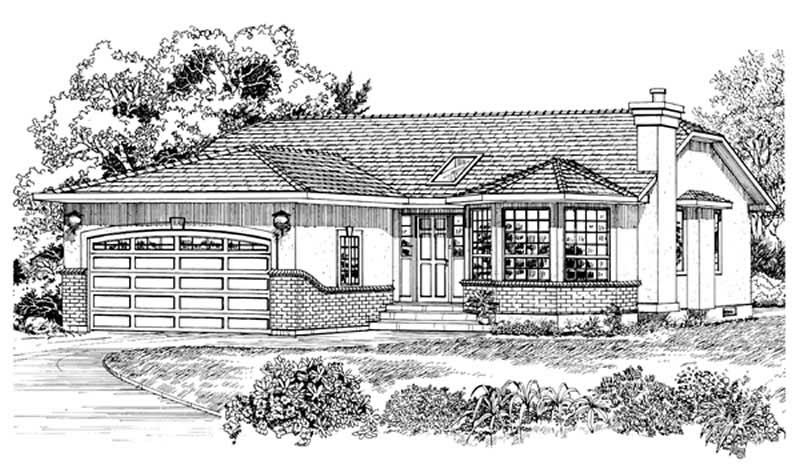 3-Bedroom, 1432 Sq Ft Southwest Home Plan - 167-1276 - Main Exterior