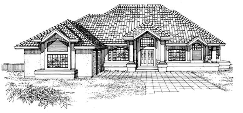 2-Bedroom, 2761 Sq Ft Southwest Home Plan - 167-1283 - Main Exterior