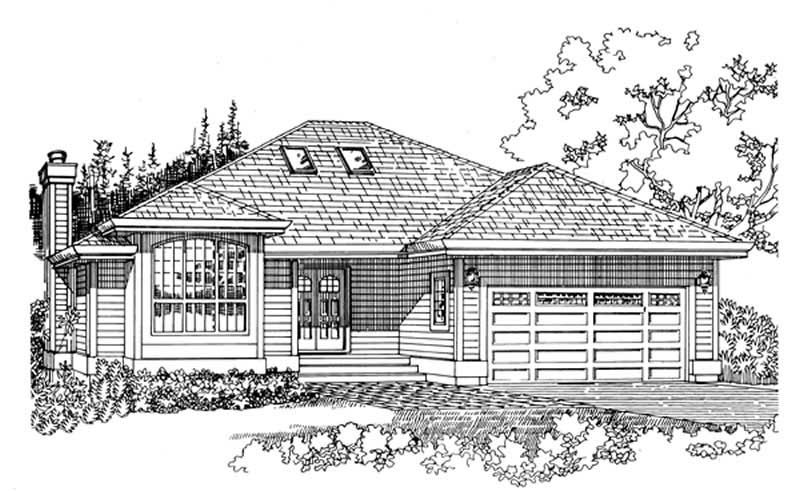 3-Bedroom, 1911 Sq Ft Ranch House Plan - 167-1290 - Front Exterior