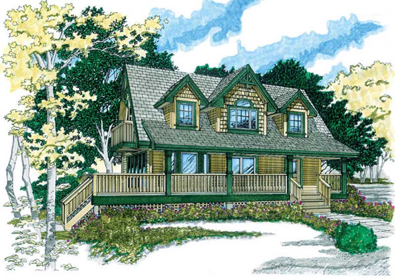 3-Bedroom, 1365 Sq Ft Country Home Plan - 167-1321 - Main Exterior