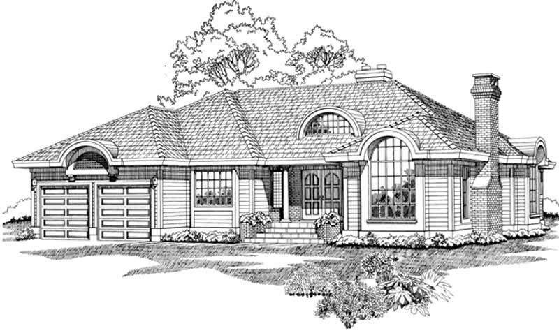 3-Bedroom, 2561 Sq Ft European Home Plan - 167-1342 - Main Exterior