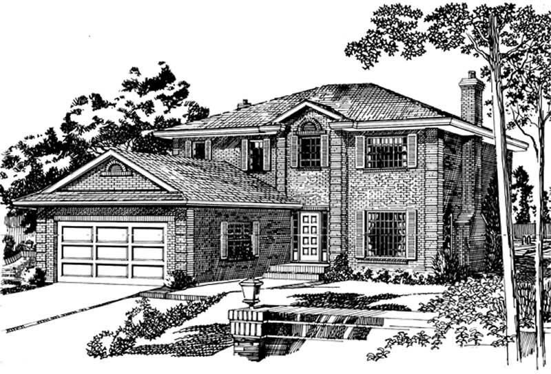 4-Bedroom, 2311 Sq Ft European House Plan - 167-1352 - Front Exterior
