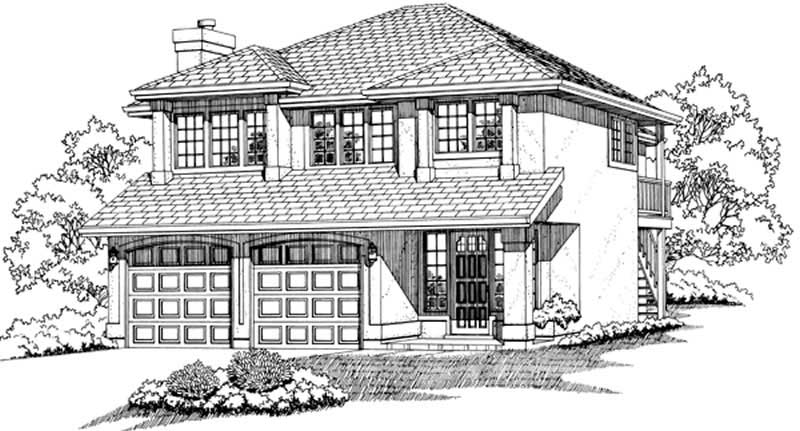3-Bedroom, 1369 Sq Ft Small House Plans - 167-1382 - Front Exterior
