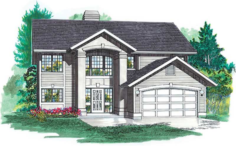 3-Bedroom, 1368 Sq Ft Contemporary House Plan - 167-1385 - Front Exterior