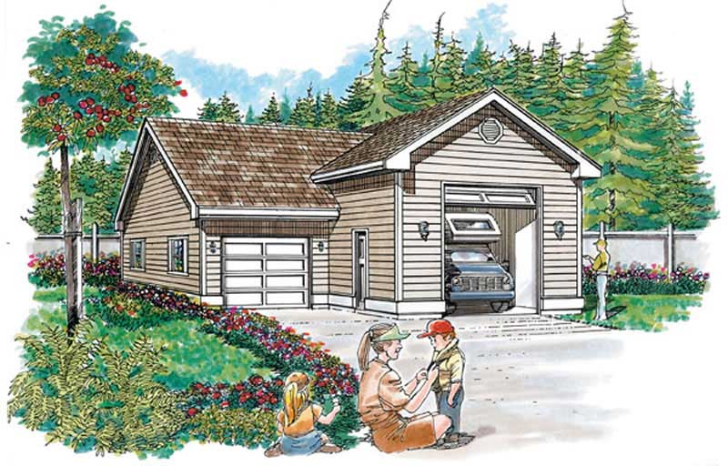 1-Car and RV, 984 Sq Ft Garage Plan - 167-1421 - Main Exterior