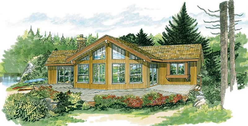 3-Bedroom, 1292 Sq Ft Lake Home Plan - 167-1445 - Main Exterior