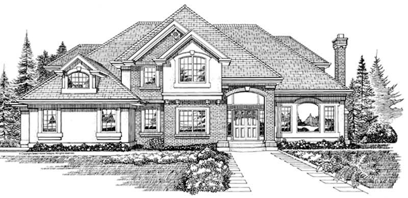 4-Bedroom, 4101 Sq Ft European House Plan - 167-1447 - Front Exterior