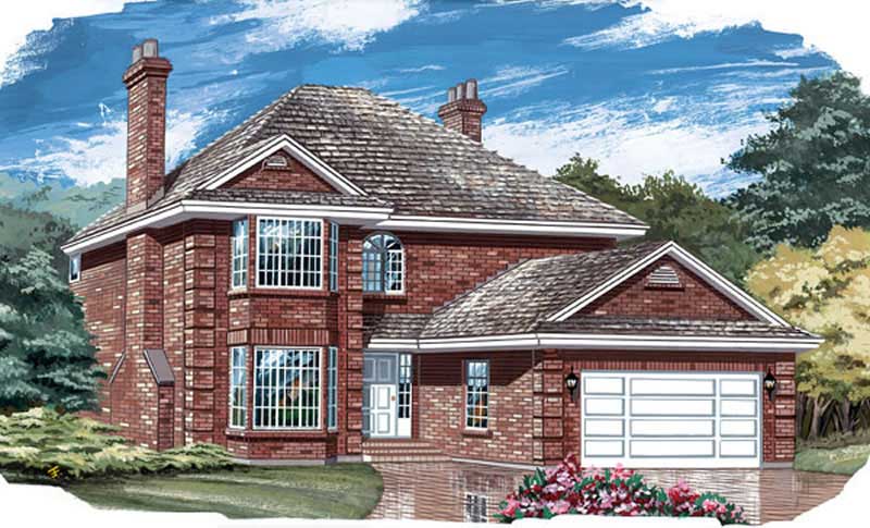 4-Bedroom, 2568 Sq Ft European House Plan - 167-1463 - Front Exterior