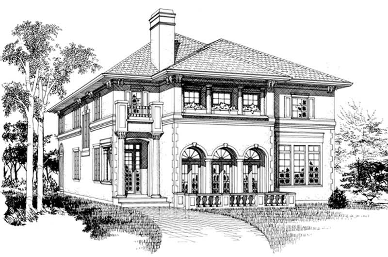 4-Bedroom, 4442 Sq Ft Mediterranean House Plan - 167-1482 - Front Exterior