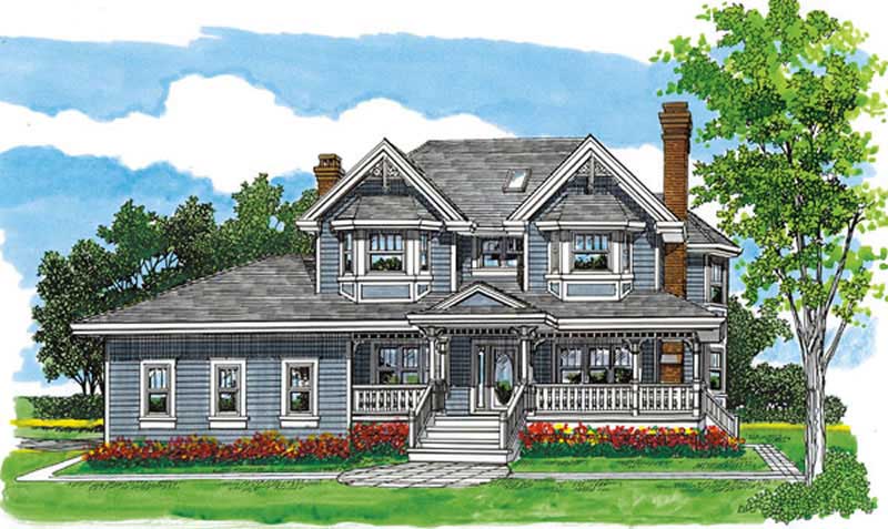 4-Bedroom, 2533 Sq Ft Farmhouse Home Plan - 167-1499 - Main Exterior