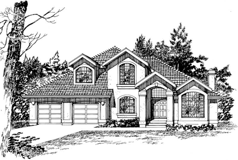3-Bedroom, 2669 Sq Ft Mediterranean House Plan - 167-1501 - Front Exterior