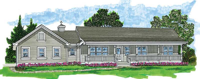 3-Bedroom, 1652 Sq Ft Farmhouse Home Plan - 167-1505 - Main Exterior