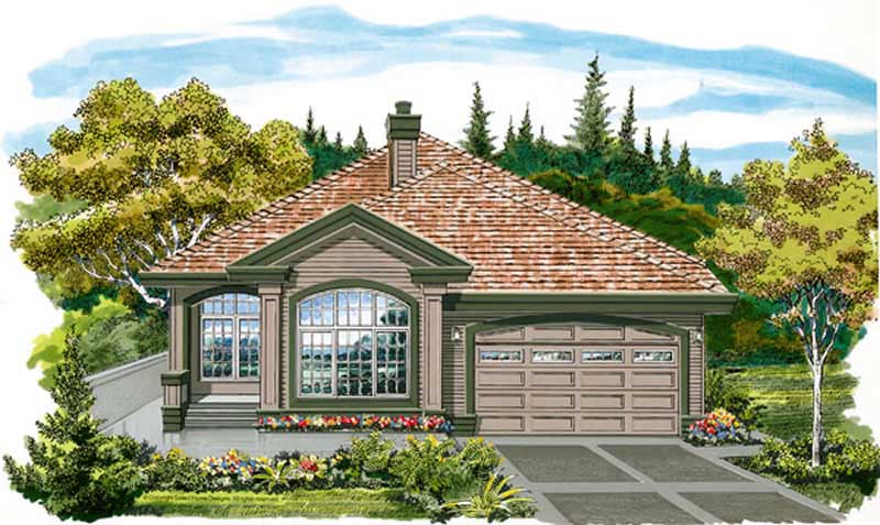 3-Bedroom, 2096 Sq Ft Contemporary House Plan - 167-1506 - Front Exterior