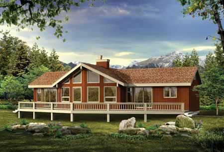 3-Bedroom, 1230 Sq Ft Cabin Home Plan - 167-1524 - Main Exterior