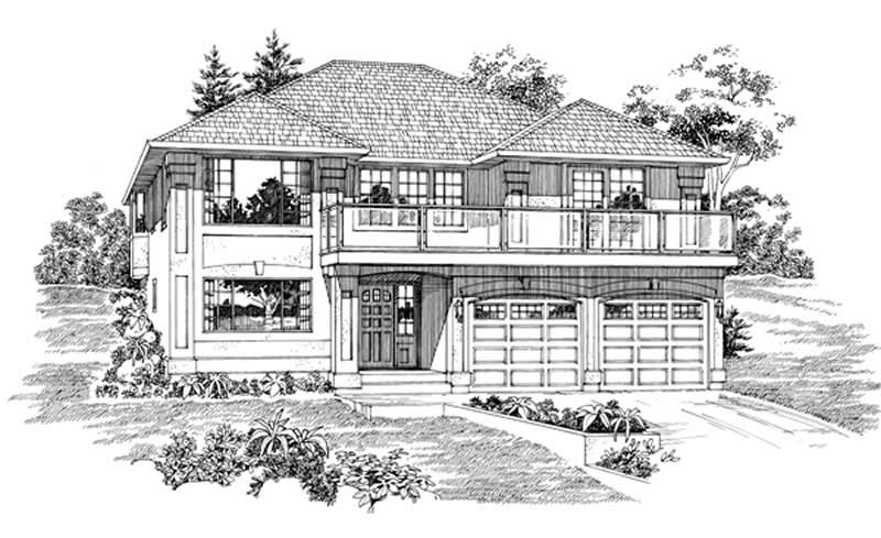 3-Bedroom, 1945 Sq Ft Contemporary House Plan - 167-1526 - Front Exterior