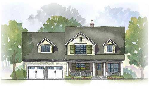 4-Bedroom, 3148 Sq Ft Cape Cod Home Plan - 168-1053 - Main Exterior