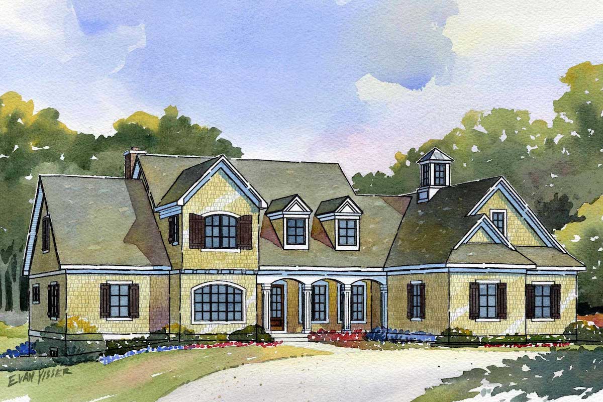 3-Bedroom, 3150 Sq Ft Cape Cod Home Plan - 168-1090 - Main Exterior