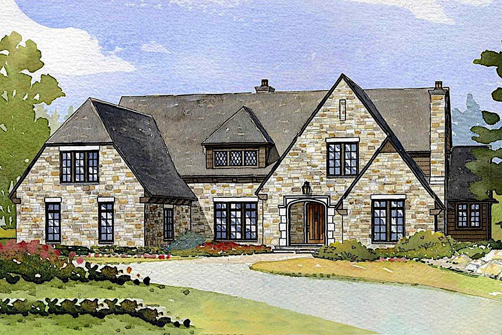 4-Bedroom, 4635 Sq Ft Country House Plan - 168-1093 - Front Exterior