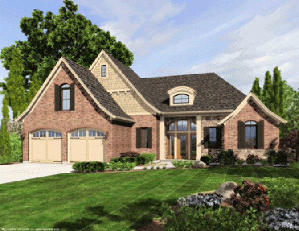 4-Bedroom, 2292 Sq Ft European House Plan - 169-1029 - Front Exterior
