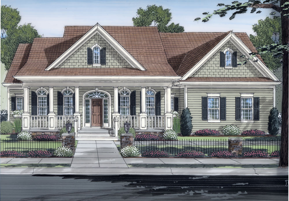 3-Bedroom, 2513 Sq Ft Country Home Plan - 169-1047 - Main Exterior