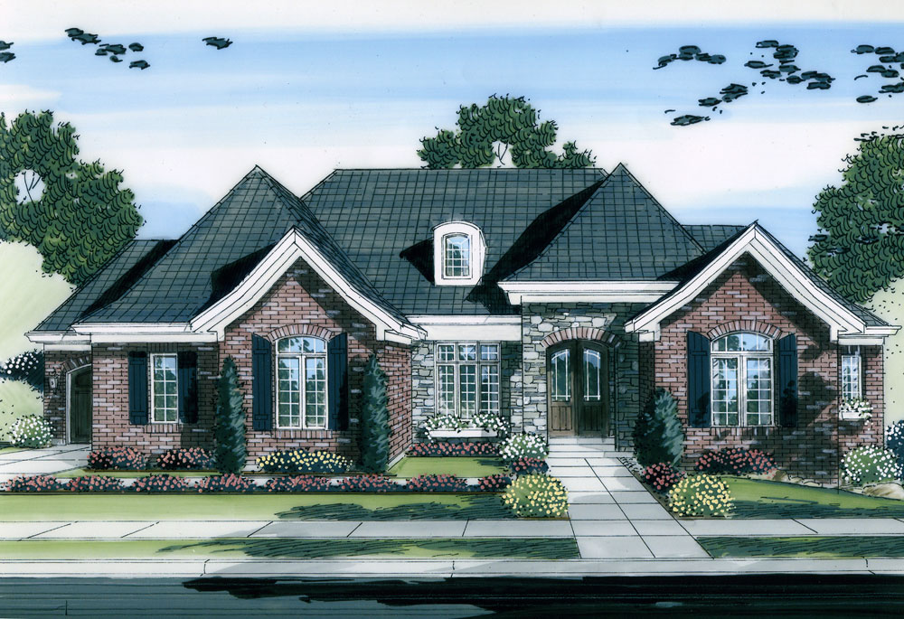 3-Bedroom, 2836 Sq Ft Ranch Home Plan - 169-1053 - Main Exterior