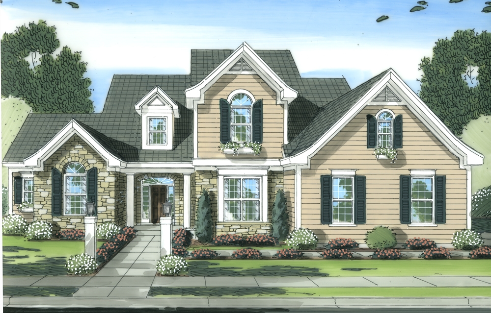 4-Bedroom, 2597 Sq Ft Traditional Home Plan - 169-1096 - Main Exterior