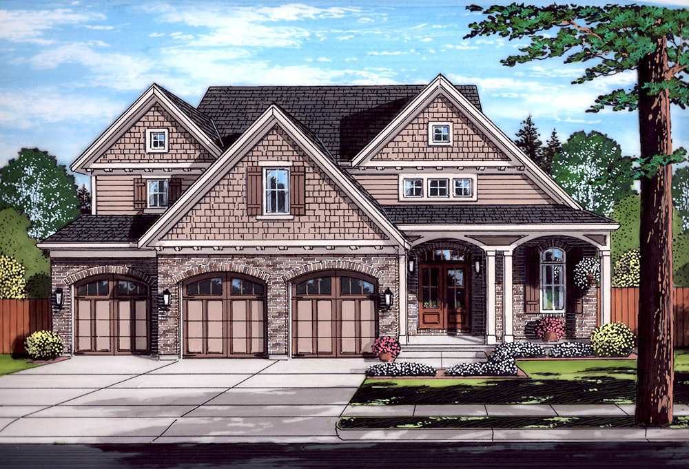 4-Bedroom, 2600 Sq Ft Craftsman Home Plan - 169-1131 - Main Exterior