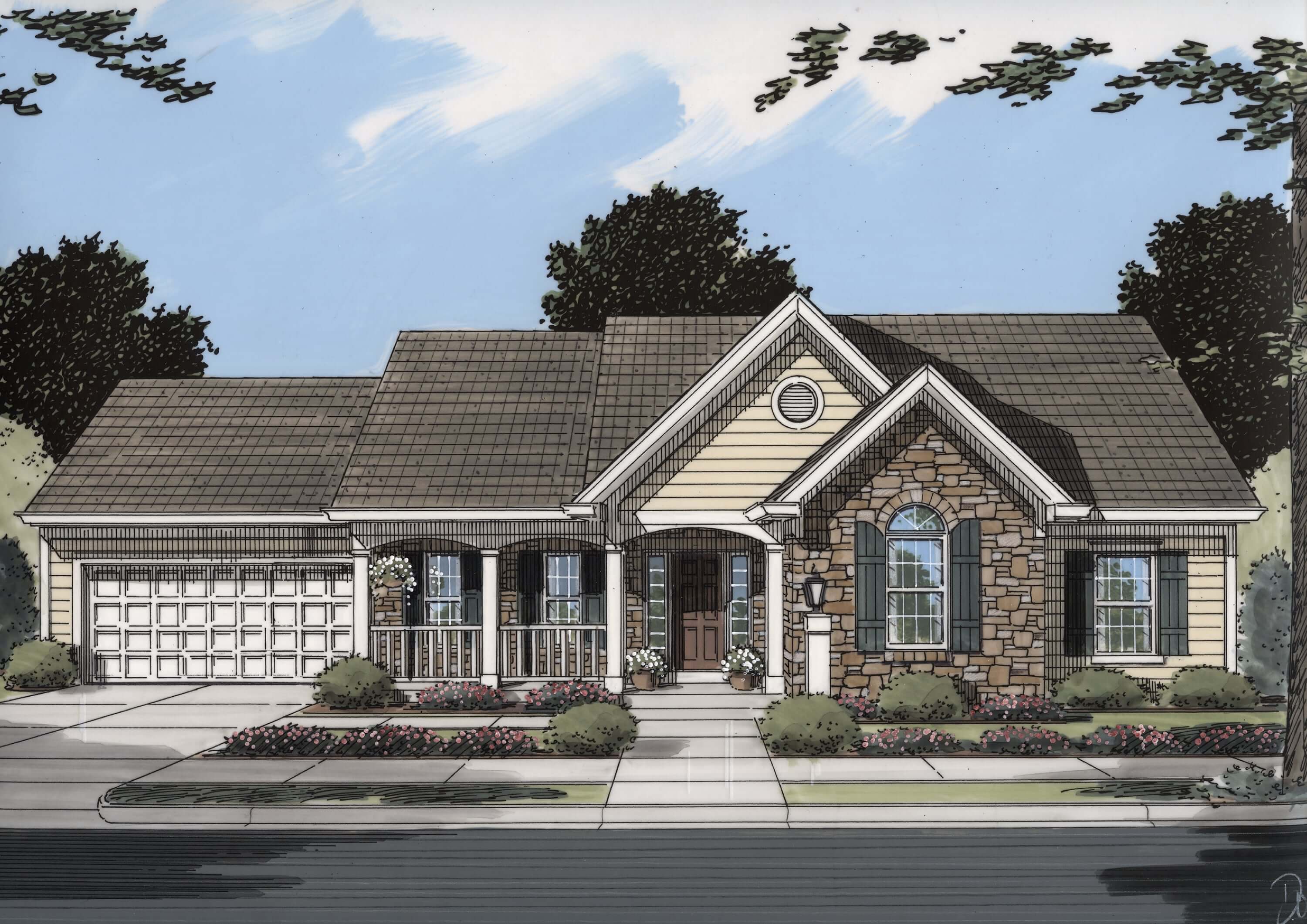 3-Bedroom, 1535 Sq Ft Ranch Home Plan - 169-1174 - Main Exterior