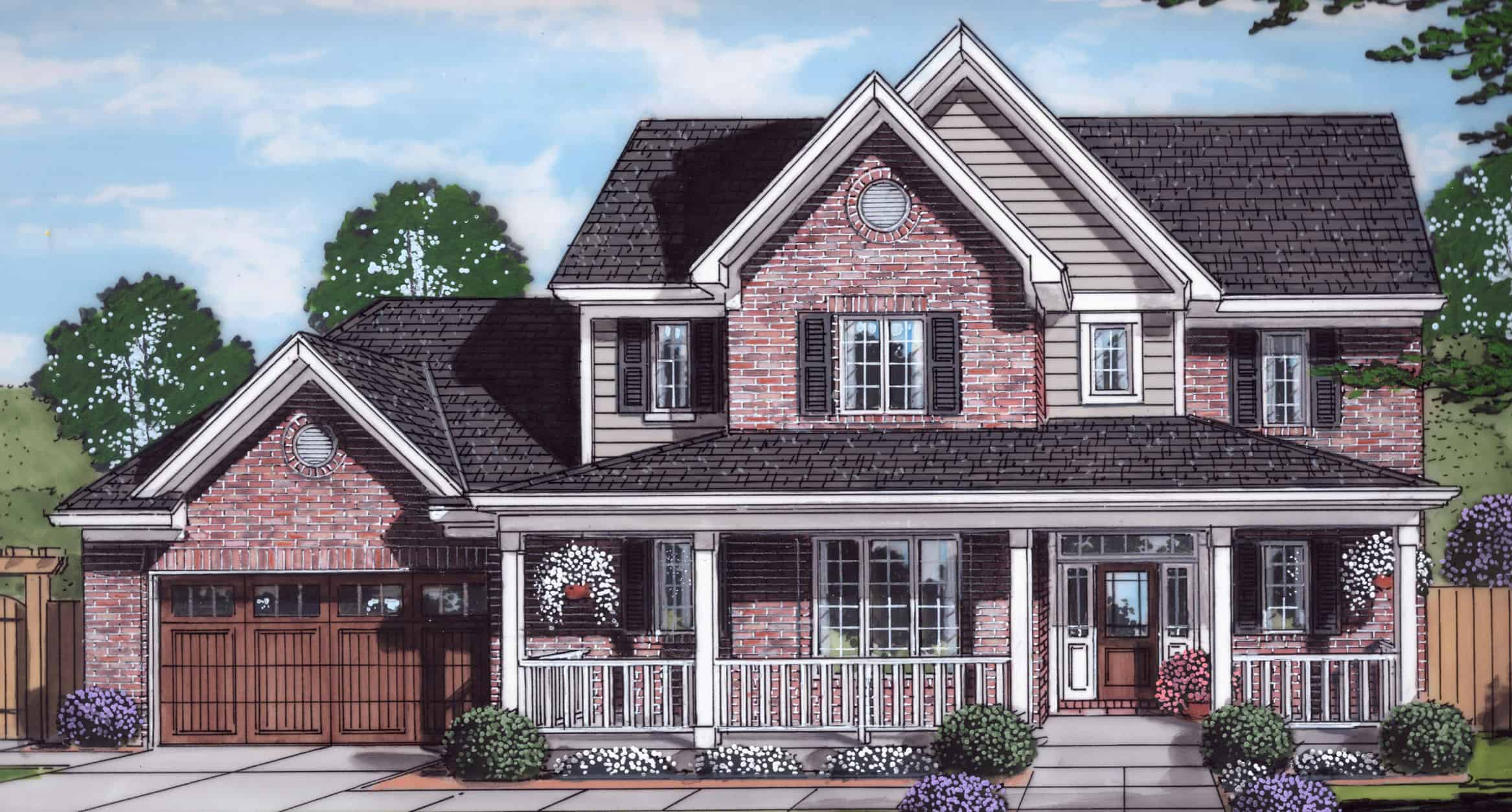 4-Bedroom, 2076 Sq Ft Farmhouse Home Plan - 169-1177 - Main Exterior
