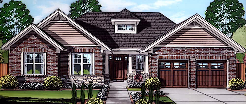 3-Bedroom, 1708 Sq Ft Ranch Home Plan - 169-1183 - Main Exterior