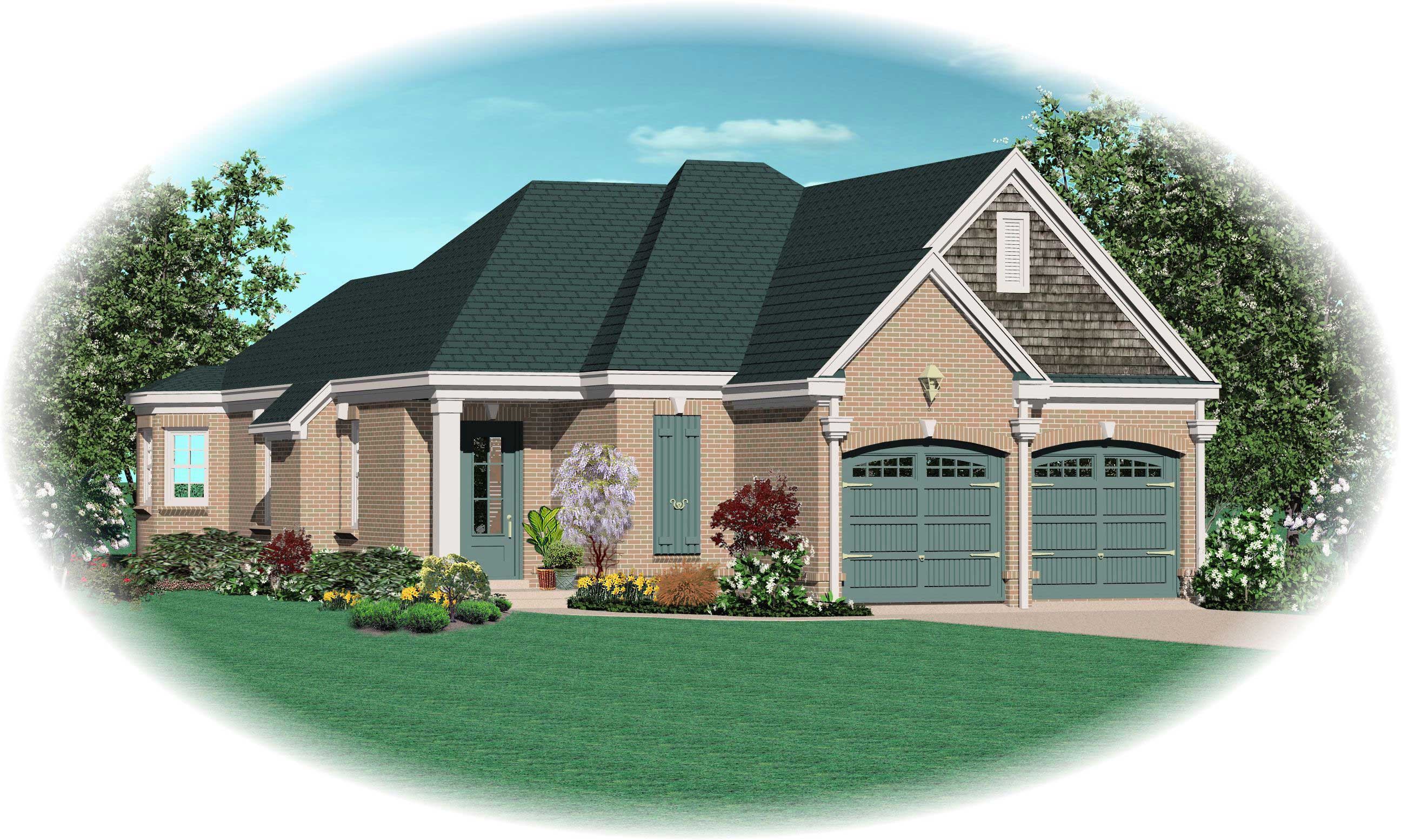 3-Bedroom, 1589 Sq Ft Country House Plan - 170-1310 - Front Exterior
