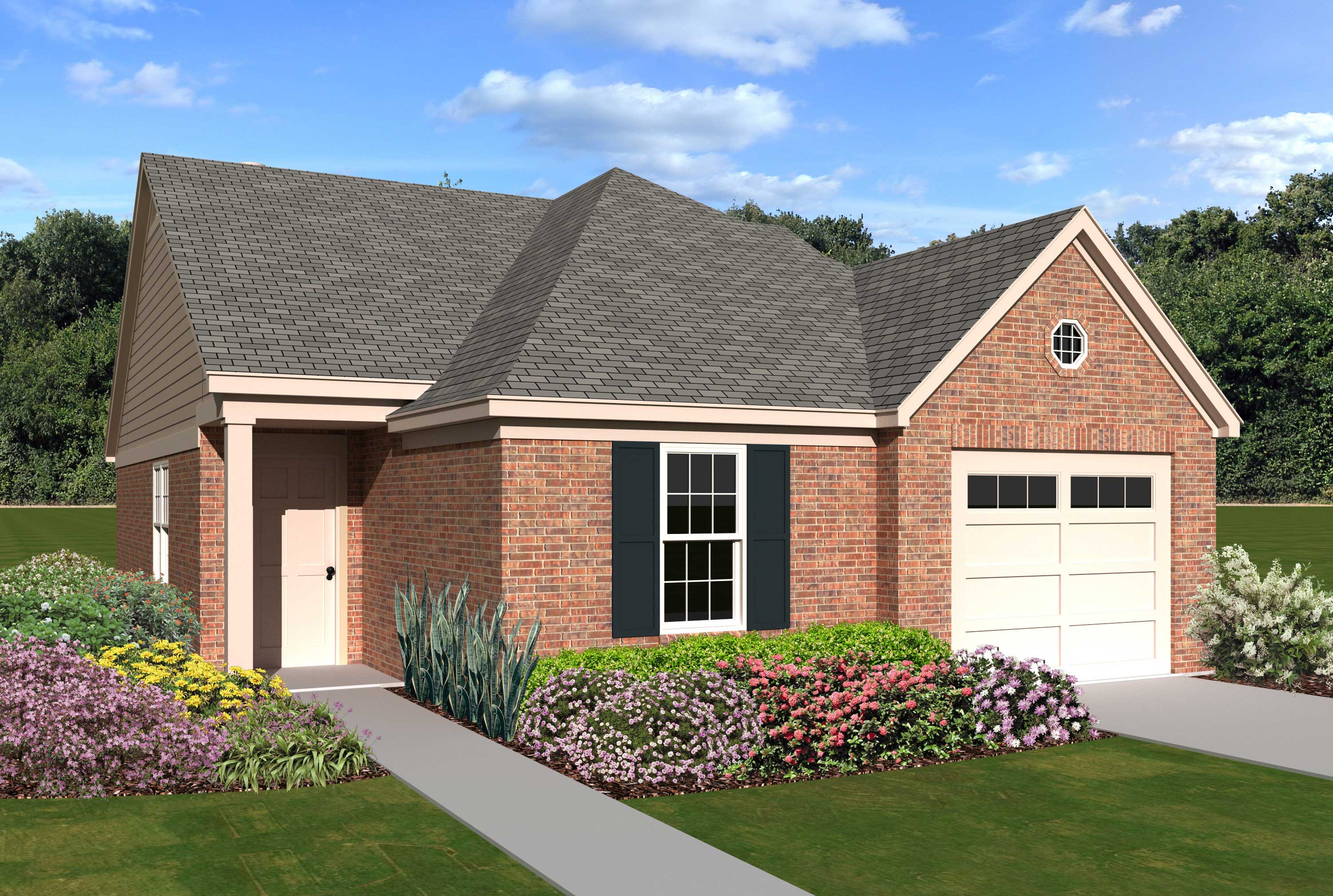 2-Bedroom, 1079 Sq Ft Bungalow Home Plan - 170-1419 - Main Exterior