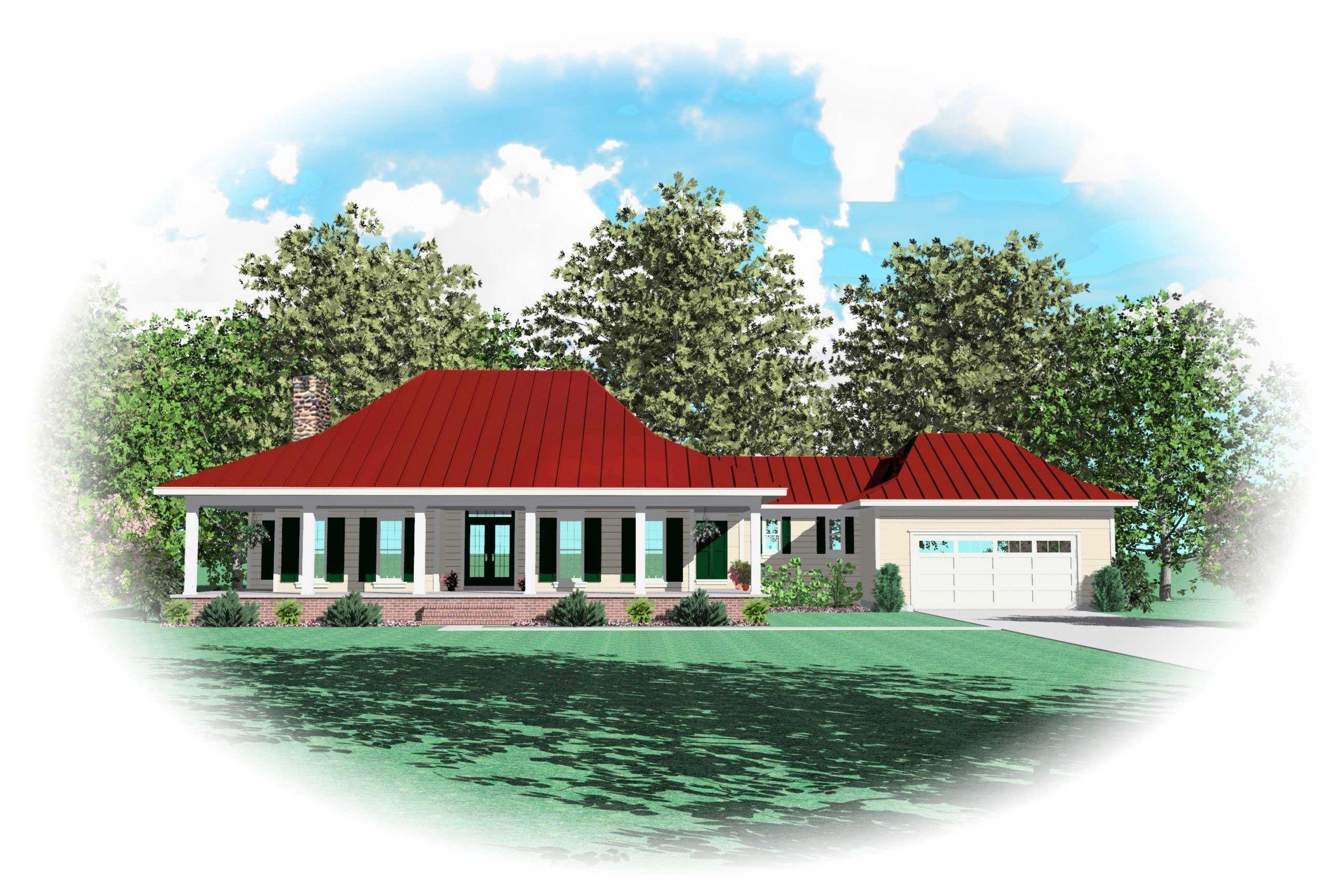 2-Bedroom, 2666 Sq Ft Country House Plan - 170-1643 - Front Exterior