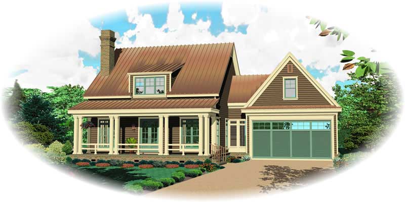 3-Bedroom, 1887 Sq Ft Cape Cod House Plan - 170-1821 - Front Exterior