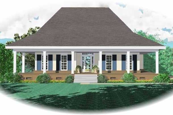2-Bedroom, 1800 Sq Ft Country House Plan - 170-1922 - Front Exterior