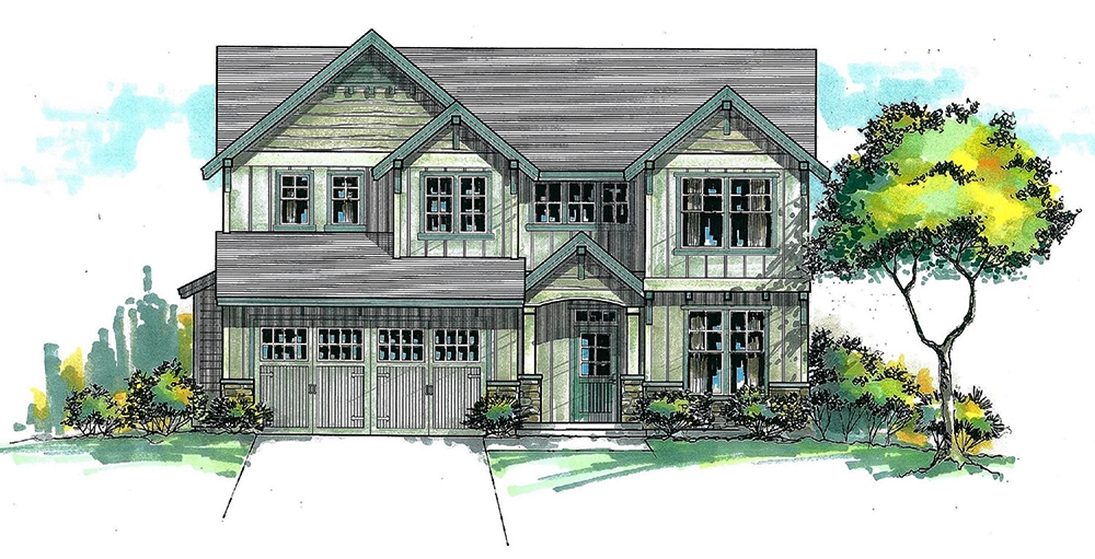 4-Bedroom, 2202 Sq Ft Craftsman House Plan - 171-1293 - Front Exterior