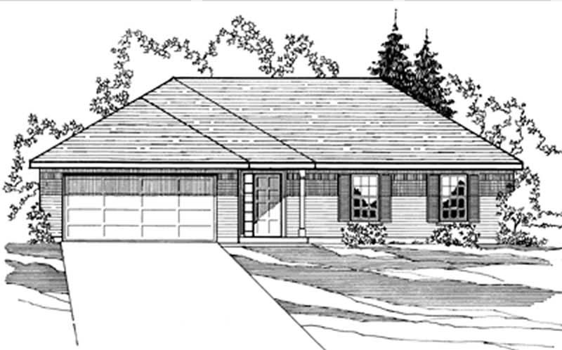 3-Bedroom, 1323 Sq Ft European House Plan - 172-1011 - Front Exterior