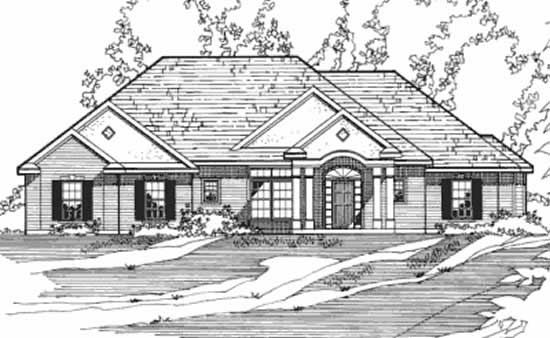 3-Bedroom, 2015 Sq Ft European House Plan - 172-1028 - Front Exterior