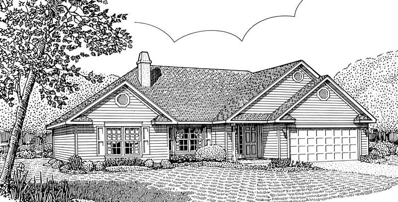 3-Bedroom, 1433 Sq Ft Contemporary Home Plan - 173-1027 - Main Exterior