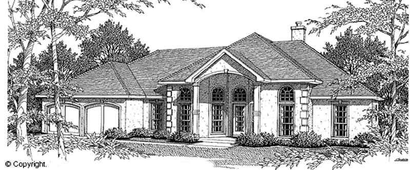 3-Bedroom, 2256 Sq Ft European House Plan - 174-1014 - Front Exterior