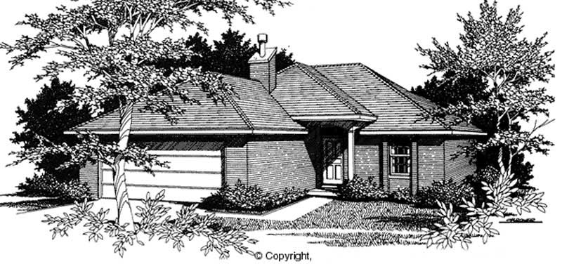 3-Bedroom, 1141 Sq Ft European Home Plan - 174-1021 - Main Exterior